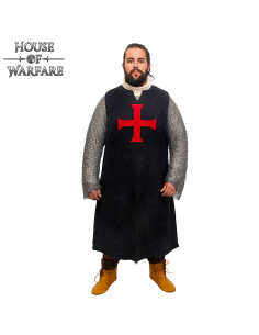 Tabard médiéval de croisé, couleur noire