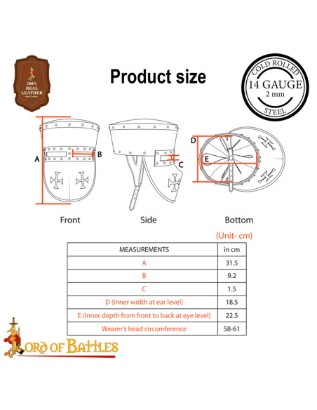 Casque de chevalier templier du XIIIe...