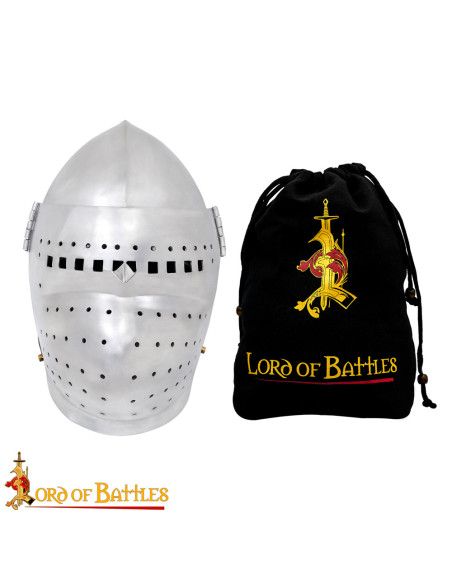 Bacinete médiéval avec visière...