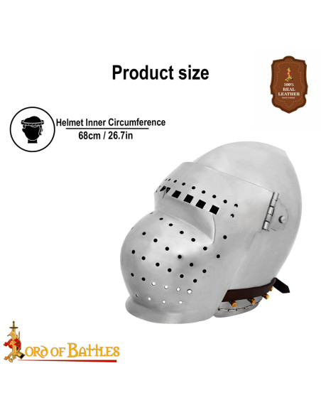 Bacinete médiéval avec visière...