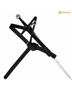 Harnais en cuir pour épées modèle Geralt, noir