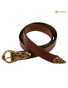 Ceinture viking en cuir Midgard Serpent, couleur marron