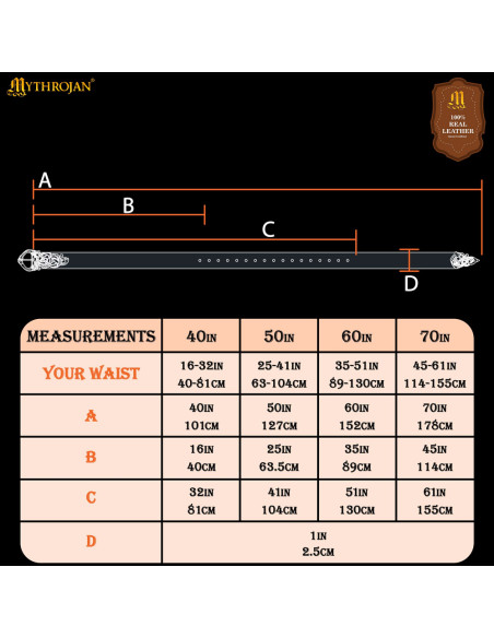 Ceinture viking en cuir Midgard...