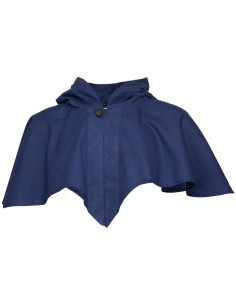 Cape médiévale avec épaulettes, bleu