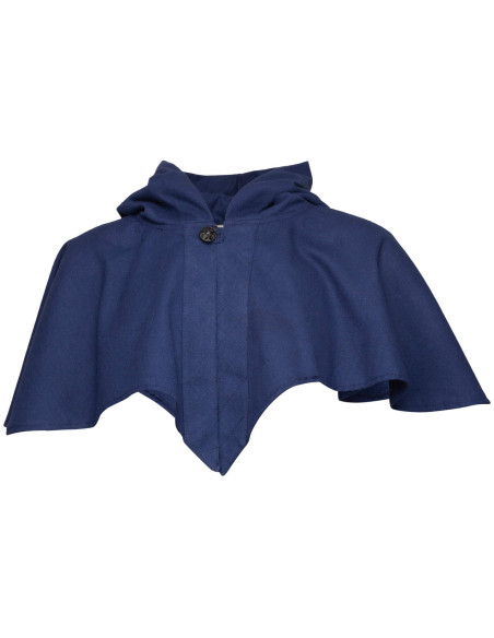 Cape médiévale avec épaulettes, bleu