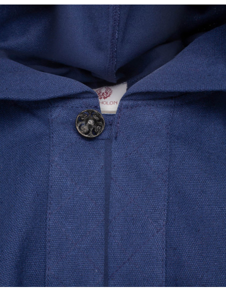 Cape médiévale avec épaulettes, bleu