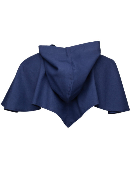 Cape médiévale avec épaulettes, bleu