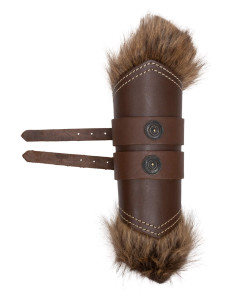 Jambières vikings en cuir modèle Jotun, couleur marron 2
