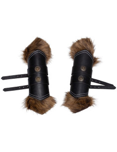 Jambières vikings en cuir modèle Jotun, couleur noire