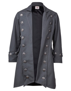 Manteau médiéval pirate modèle Capitaine Chad, couleur gris