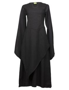 Robe médiévale en coton modèle Galatea, couleur noire