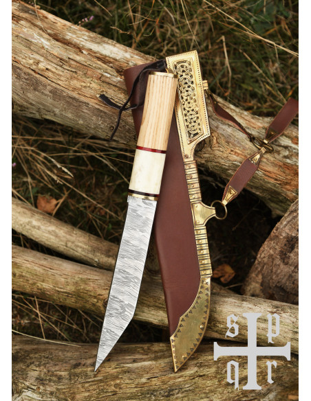 Couteau Sax Viking en acier Damasquin