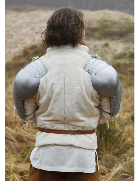 Épaulières médiévales en acier (1,2 mm.)