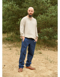Pantalon médiéval Hagen en bleu 2