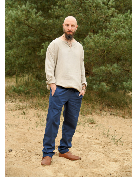 Pantalon médiéval Hagen en bleu