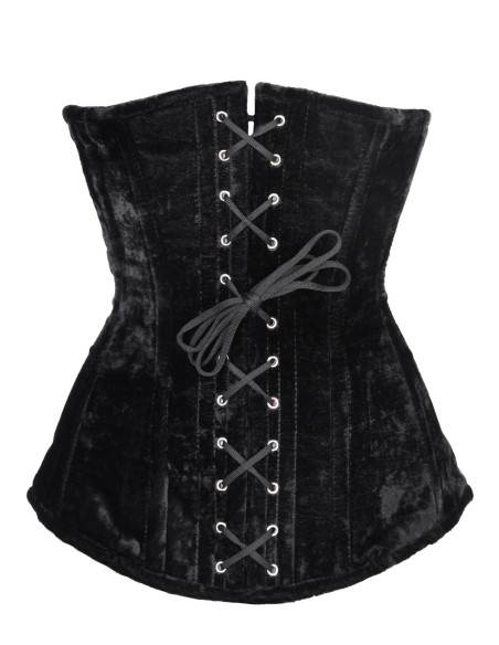 Grand corset médiéval en velours noir