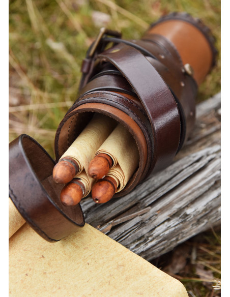 Capsule Romaine porte-rouleaux en cuir