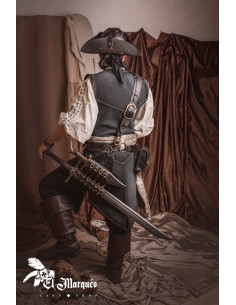 Veste noire pour pirates, hommes 2