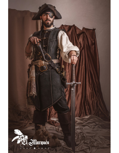 Veste noire pour pirates, hommes