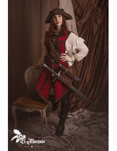 Veste rouge pour femmes pirates