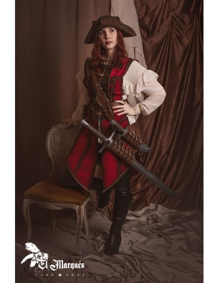 Veste rouge pour femmes pirates