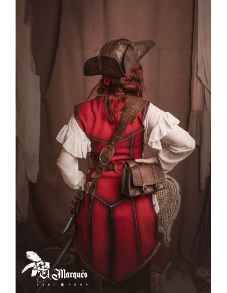 Veste rouge pour femmes pirates