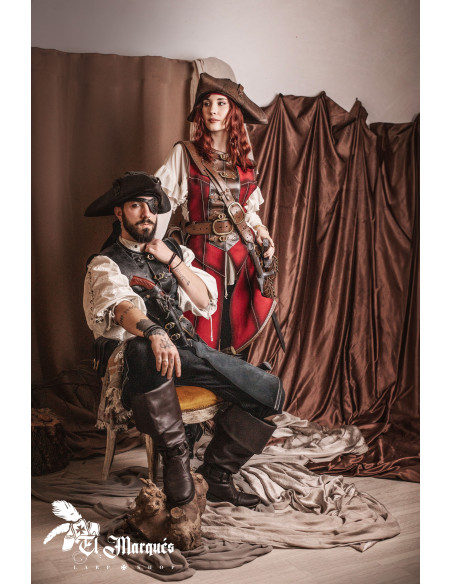 Veste rouge pour femmes pirates