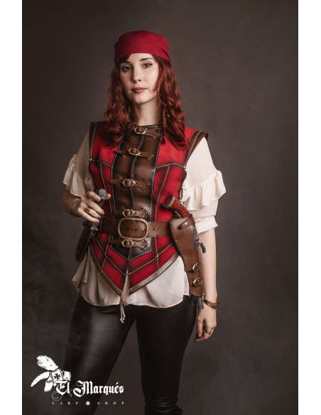 Veste rouge pour femmes pirates