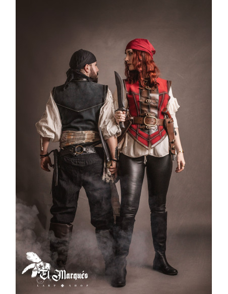 Veste rouge pour femmes pirates