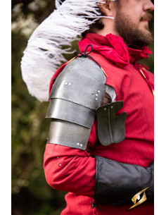 Épaulières médiévales en acier modèle Landsknecht,...