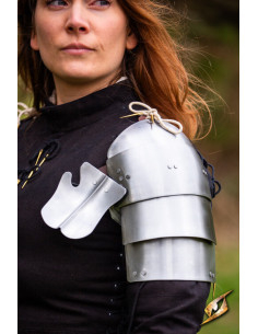 Épaulières médiévales en acier modèle Landsknecht,...