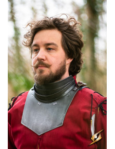 Gorget médiéval en acier modèle Landsknecht, finition...