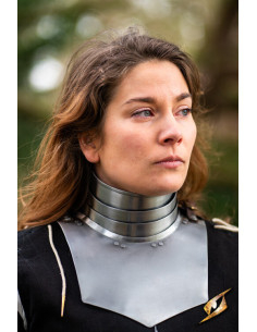 Gorge médiéval en acier modèle Landsknecht, finition polie