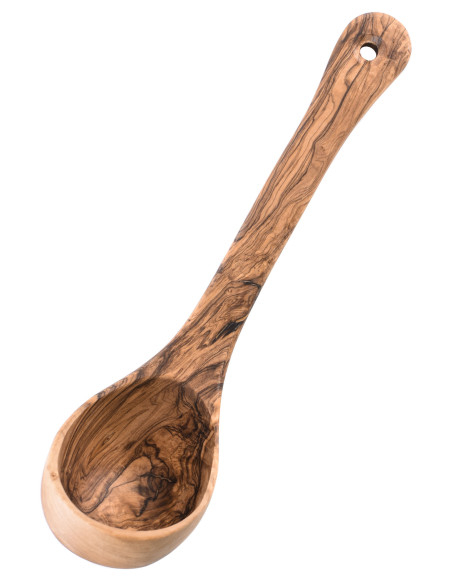 Louche en bois d'olivier, env. 26 cm