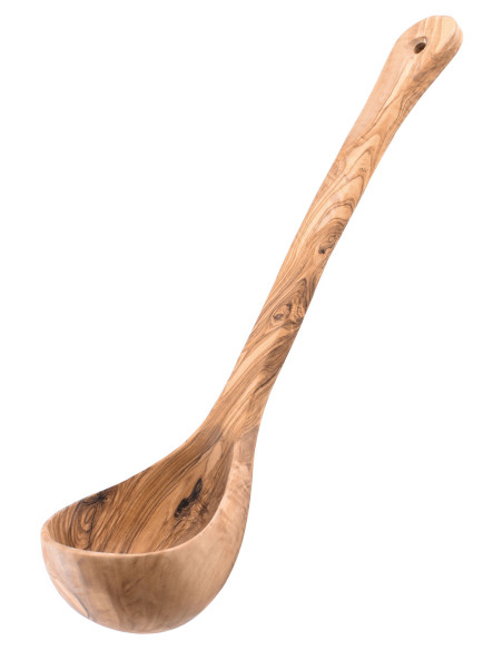 Louche en bois d'olivier, env. 35 cm