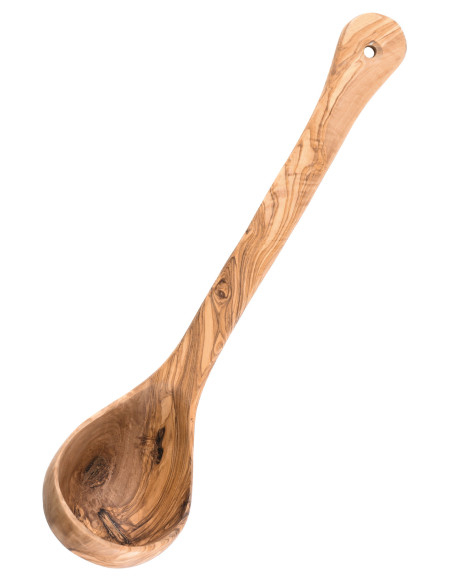 Louche en bois d'olivier, env. 35 cm