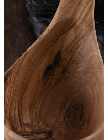 Louche en bois d'olivier, env. 35 cm