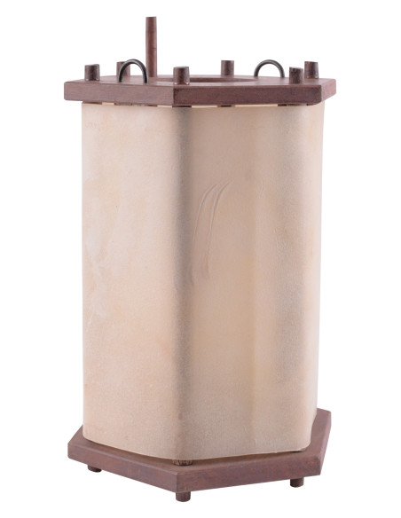 Lanterne en bois avec cuir brut (23,5...