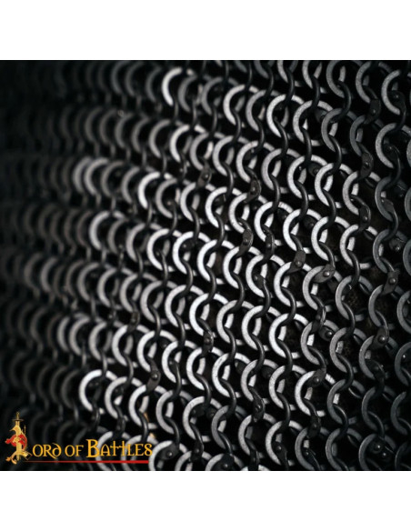 Cotte de mailles à anneau rond noirci...