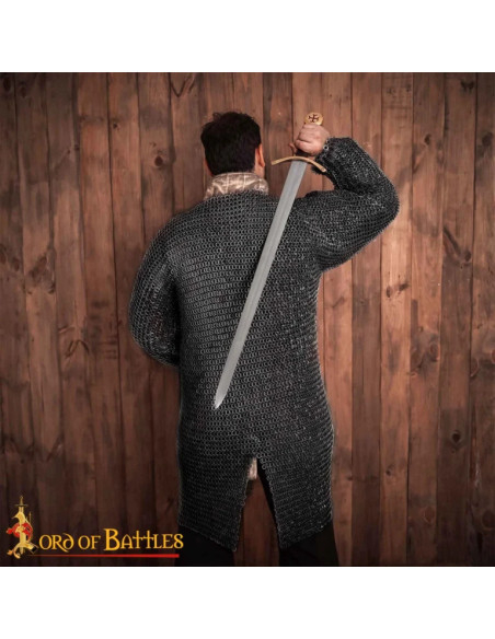 Cotte de mailles à anneau rond noirci...