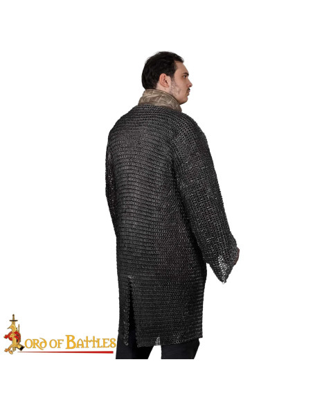 Cotte de mailles à anneau rond noirci...