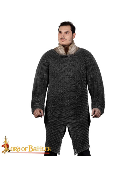 Cotte de mailles à anneau rond noirci...