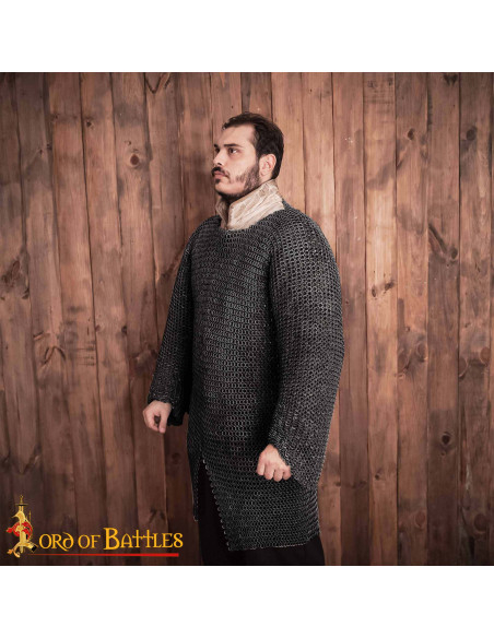 Cotte de mailles à anneau rond noirci...