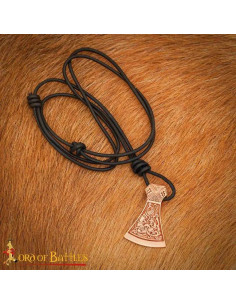 Pendentif hache celtique-viking, finition bronze 2
