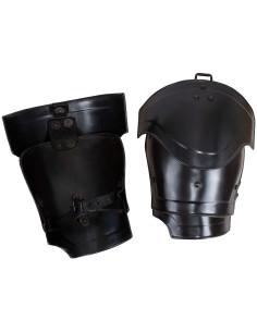 Épaulières médiévales en acier modèle Nova, finition noircie 2