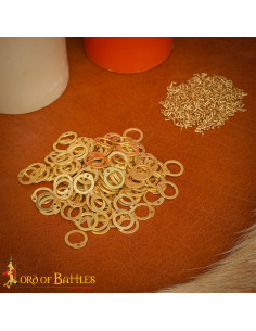 Pack de anneaux plats en laiton avec rivets (9 mm).