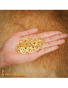 Pack de anneaux plats en laiton avec rivets (9 mm). 2