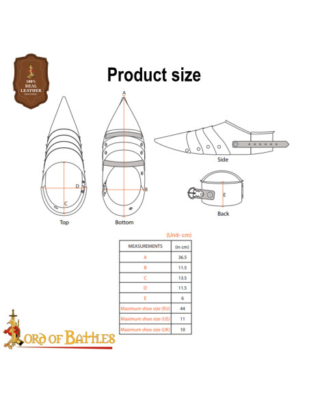 Sabatons médiévaux en acier Siècles...