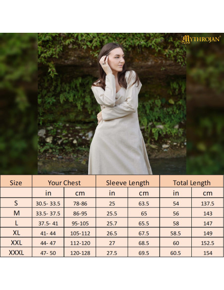 Robe médiévale à col rond modèle...