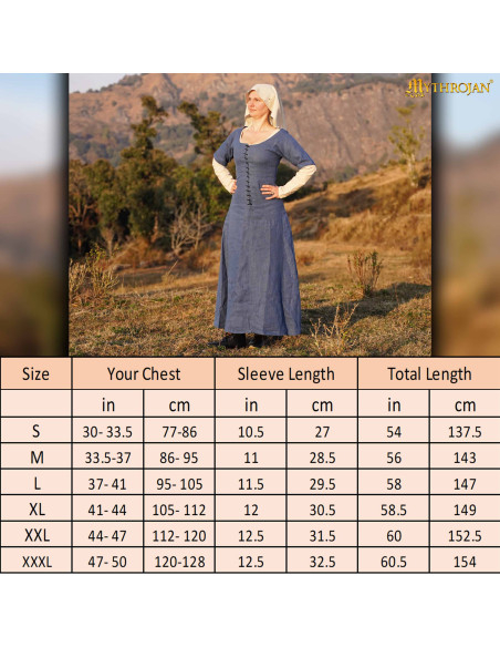 Robe médiévale paysanne des XIVe-XVe...